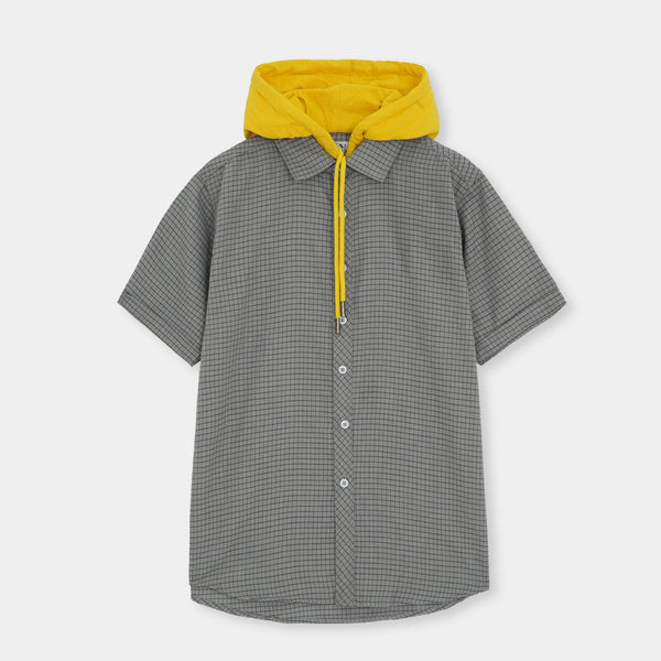Grey Casual Shirt with Hood