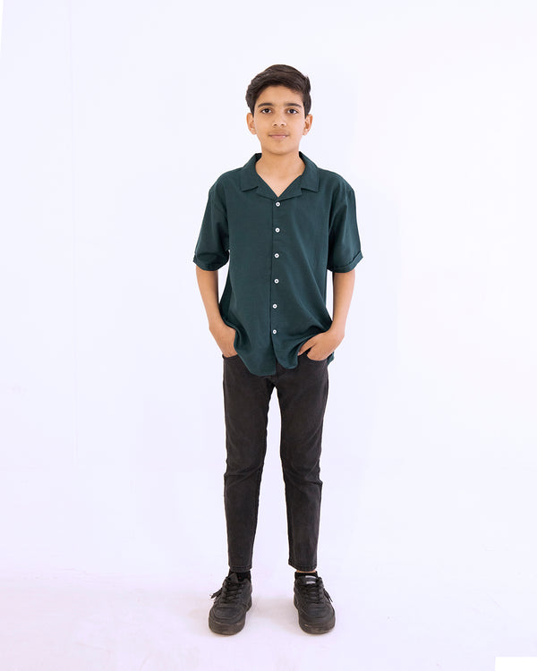 Plain Green Boys Shirt