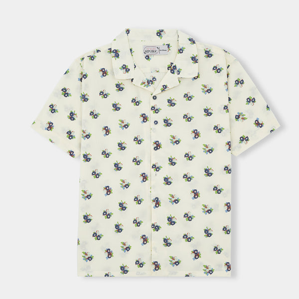 Off White Printed Casual Shirt