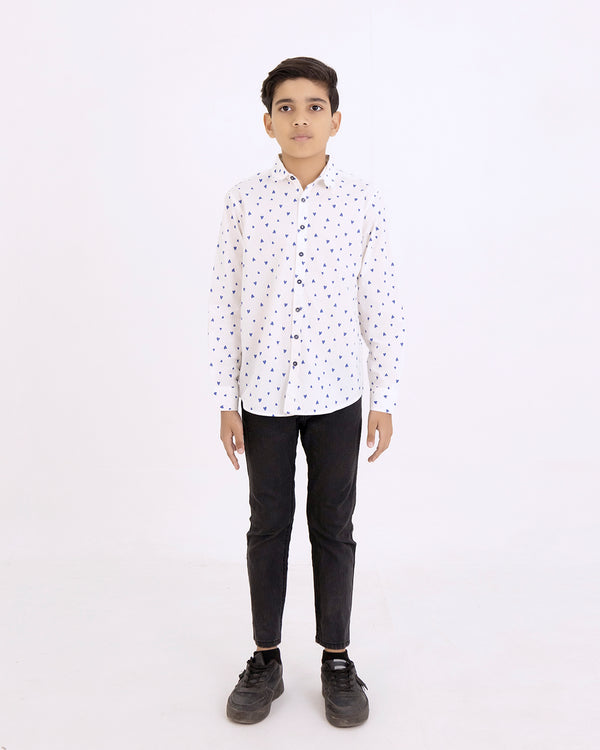 Heart Printed Boys Casual Shirt