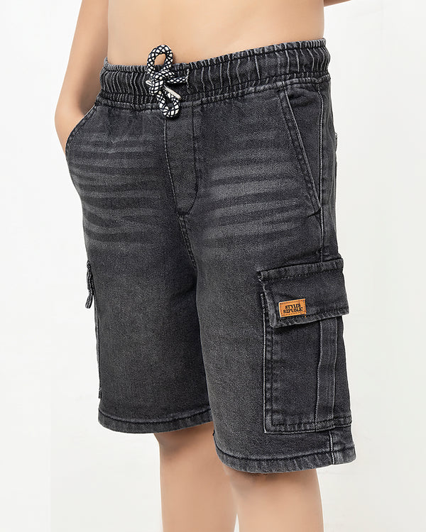 Black Color Boys Jeans Shorts