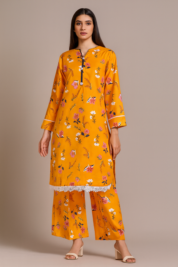 Mustard Petals 2 Pcs Suit