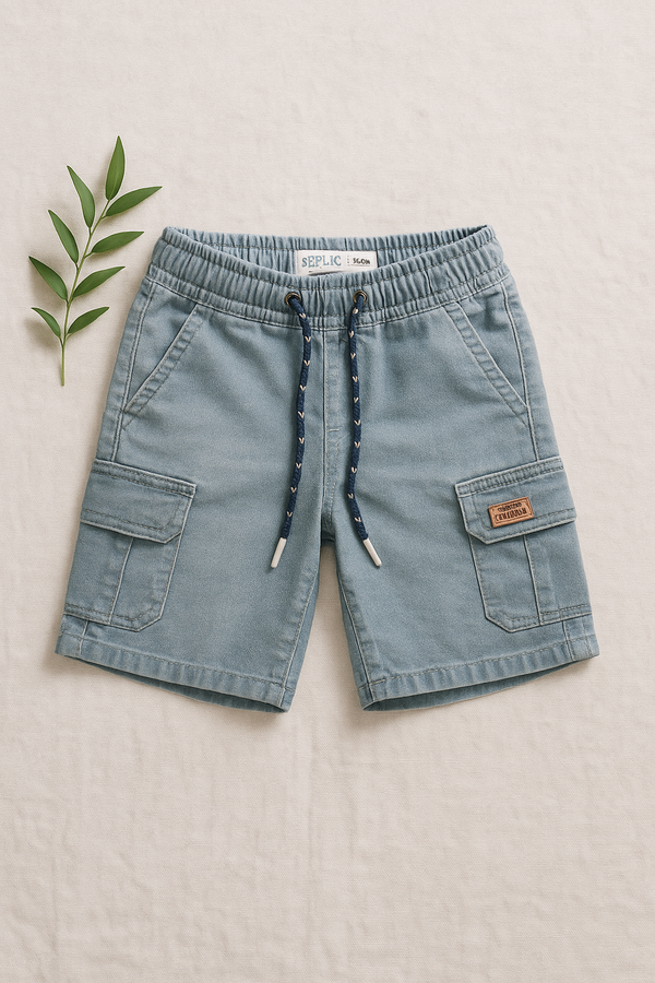 blue denim short