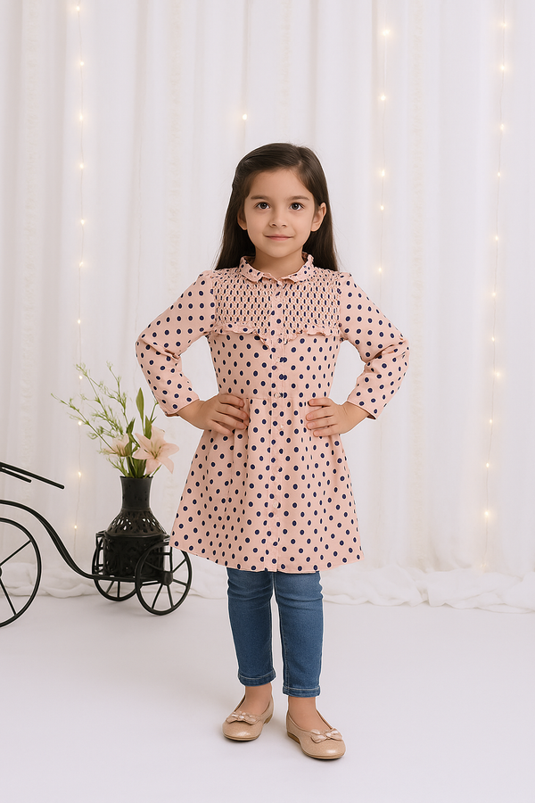 Soft-Peach Girls Tops