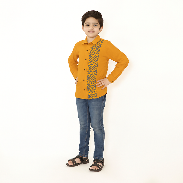 Orange Boys Casual Shirt