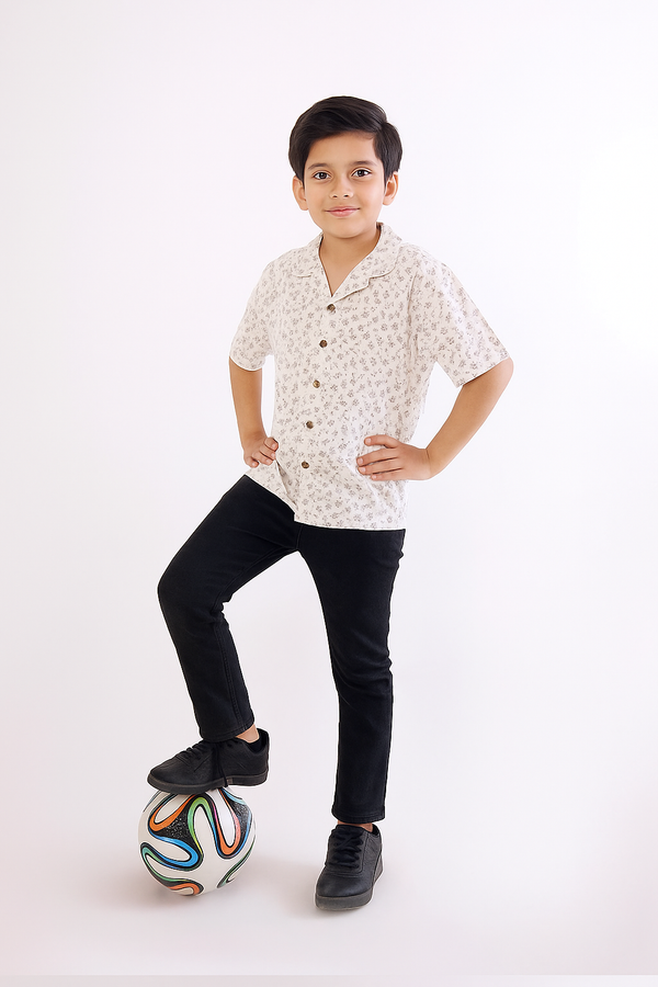 Floral Printed Boys Casual Shirt