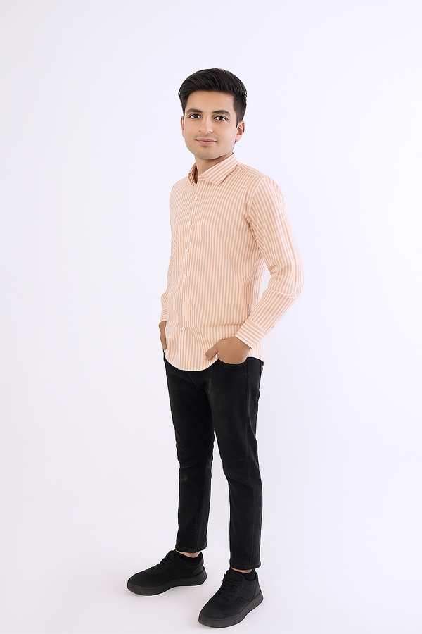 Orange Lining Boys Casual Shirt