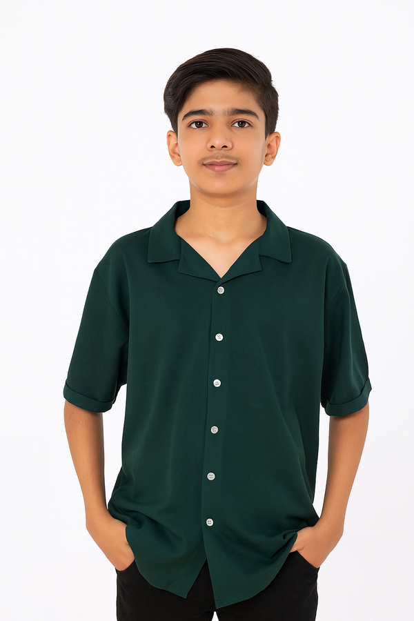Plain Green Boys Shirt