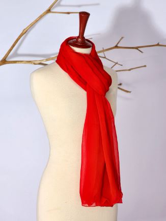 Red Chiffon Dupatta