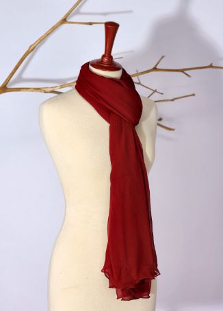 Maroon Chiffon Dupatta
