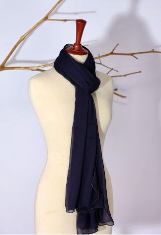 Navy Chiffon Dupatta