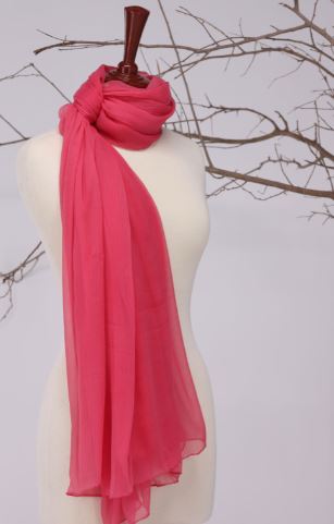 Shocking Pink Chiffon Dupatta